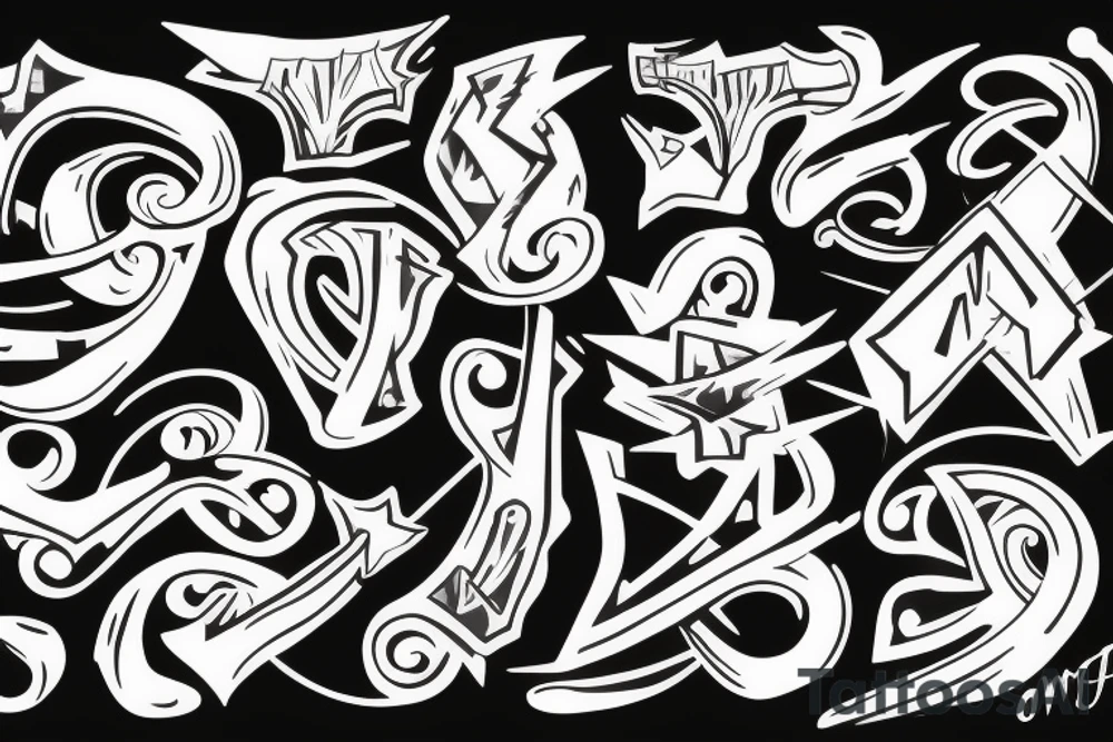 graffiti bow tip tattoo idea