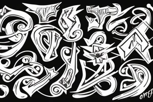 graffiti bow tip tattoo idea