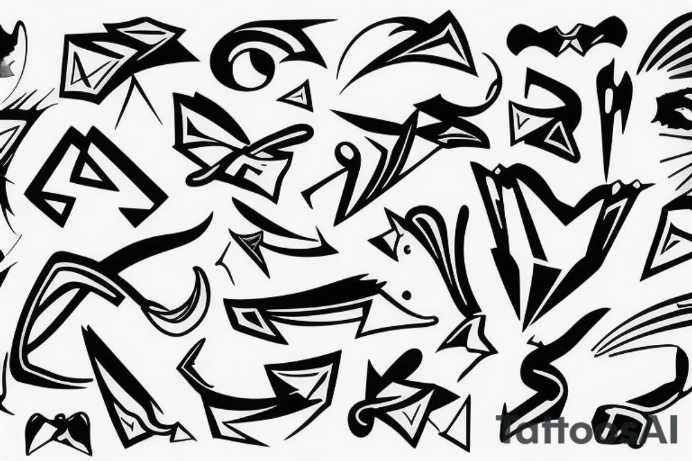 graffiti bow tip tattoo idea