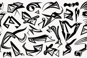 graffiti bow tip tattoo idea