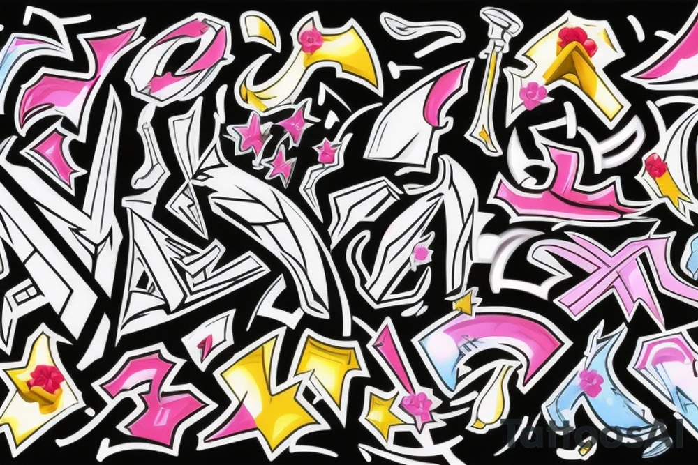 graffiti bow tip tattoo idea