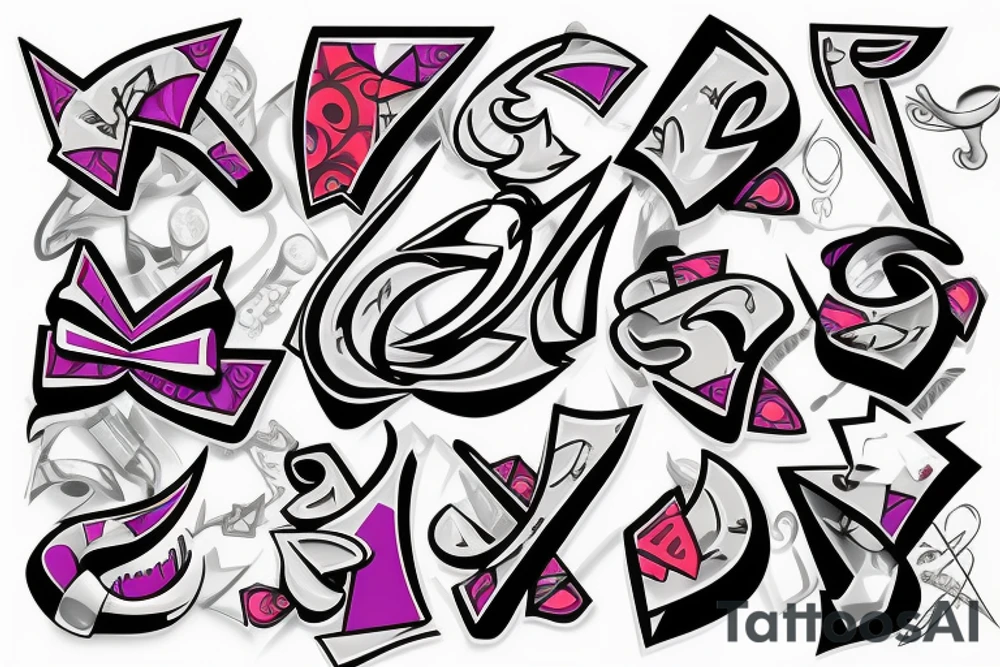 graffiti bow tip tattoo idea