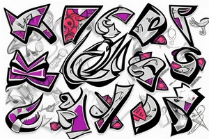 graffiti bow tip tattoo idea