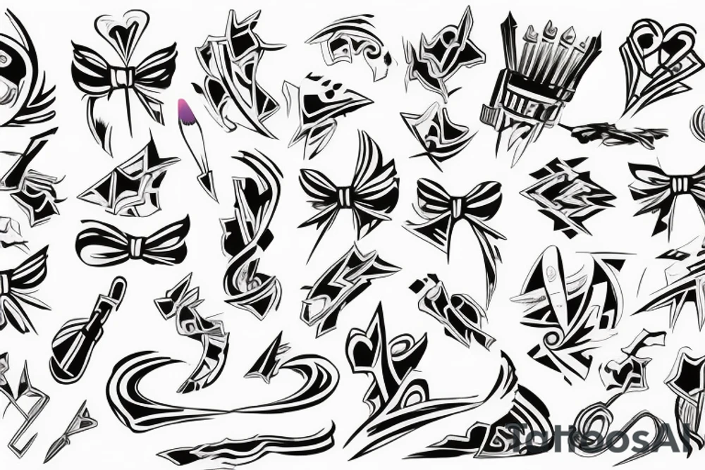 graffiti bow tip tattoo idea