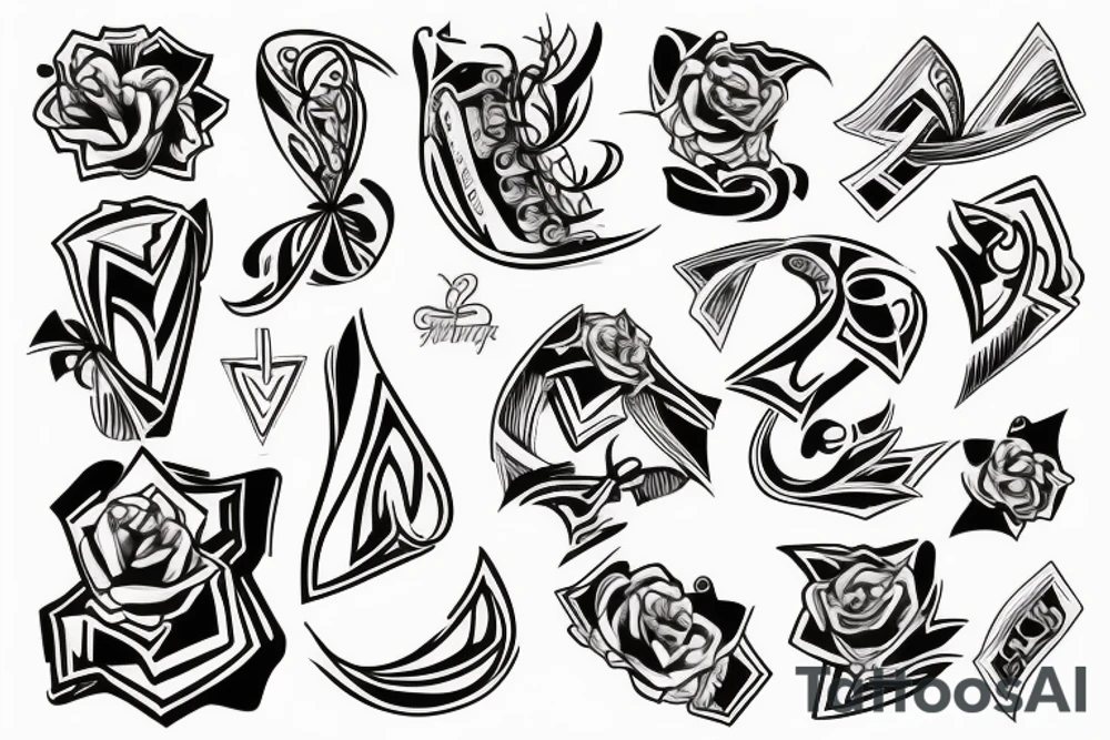graffiti bow tip tattoo idea