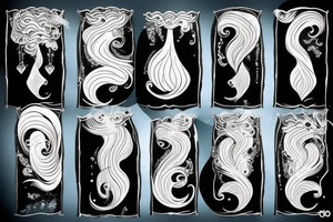 wave with a mermaid tail tattoo idea