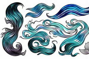 ocean wave and a mermaid tail tattoo idea