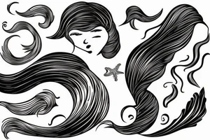 ocean wave and a mermaid tail tattoo idea
