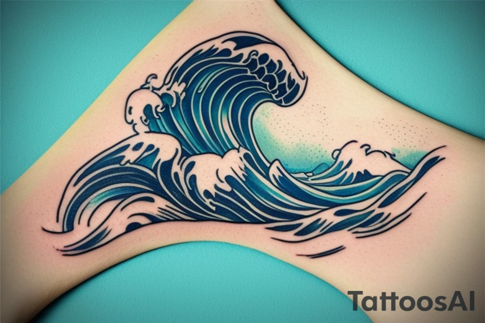 an ocean wave
a mermaid tail only tattoo idea