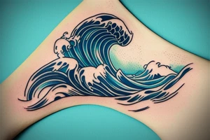an ocean wave
a mermaid tail only tattoo idea