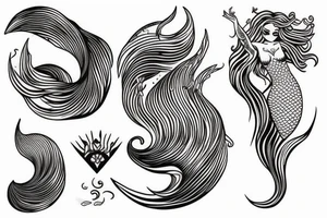 an ocean wave
a mermaid tail only tattoo idea