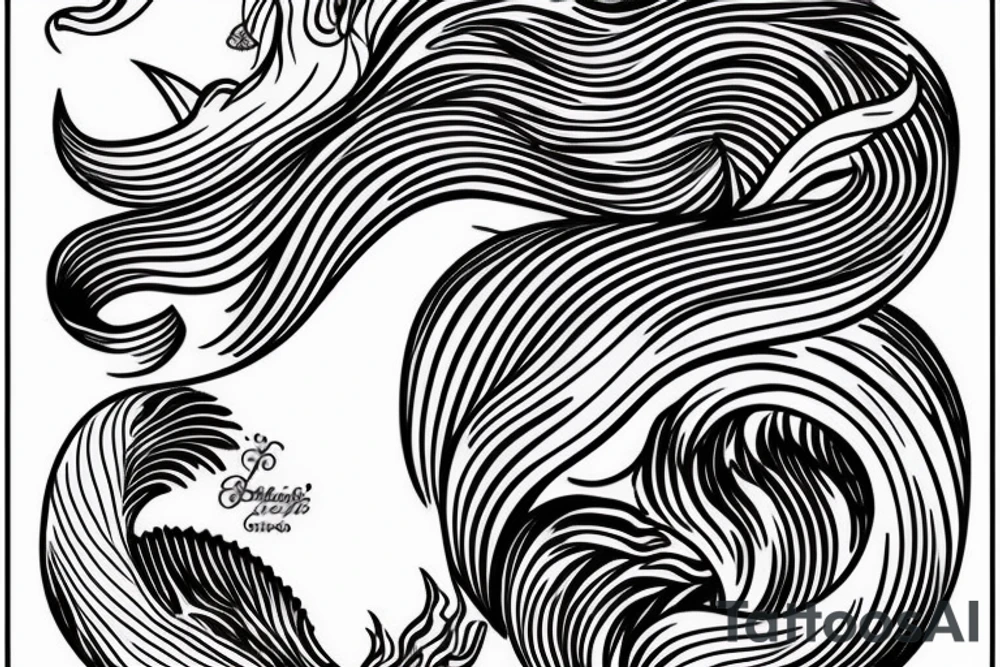 an ocean wave
a mermaid tail only tattoo idea