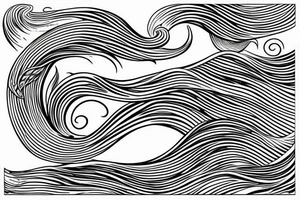 an ocean wave
a mermaid tail only
no color tattoo idea
