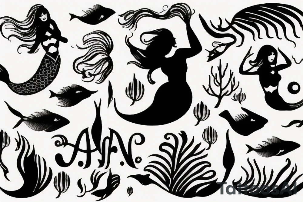 a mermaid silhouette tattoo idea