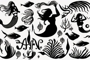 a mermaid silhouette tattoo idea
