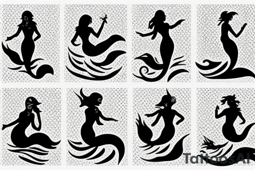 a mermaid silhouette tattoo idea