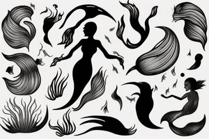 a mermaid silhouette 
mysterious tattoo idea