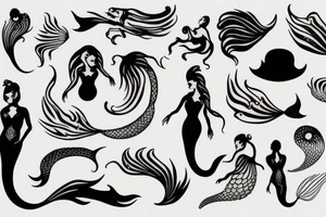 a mermaid silhouette 
mysterious tattoo idea