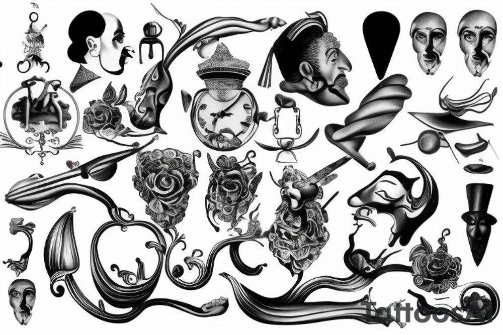 a piece of Salvador Dali tattoo idea