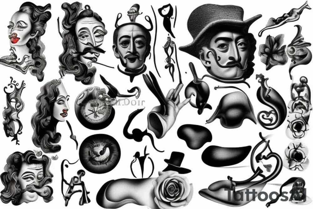a piece of Salvador Dali tattoo idea