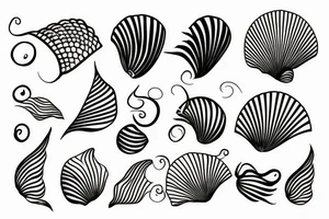 seashell in one line tattoo idea