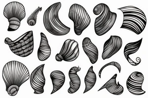 seashell in one line tattoo idea