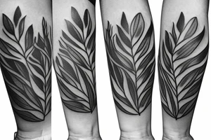 3 lavender flowers with leaves tattoo idea