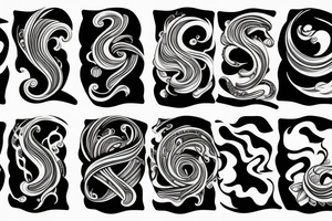 Sleeve, Abstract, Waves, Katanas tattoo idea