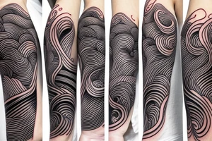 Sleeve, Abstract, Waves, Katanas tattoo idea