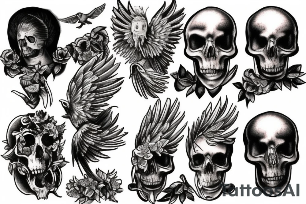 Icarus and memento mori tattoo idea