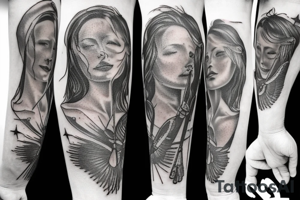 Icarus and memento mori tattoo idea