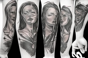 Icarus and memento mori tattoo idea