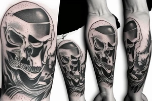 Icarus falling with writing saying memento mori tattoo idea