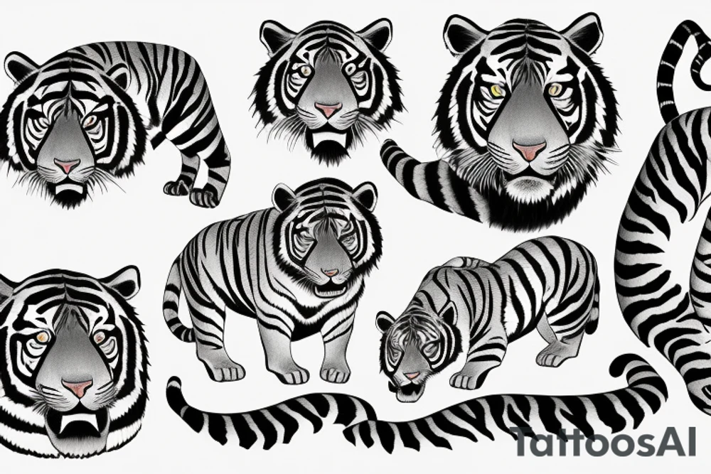 Japanese tiger realism tattoo idea