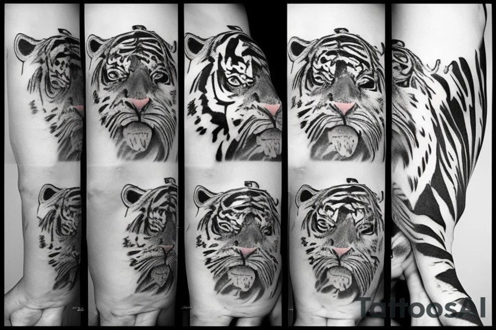 Japanese tiger realism tattoo idea
