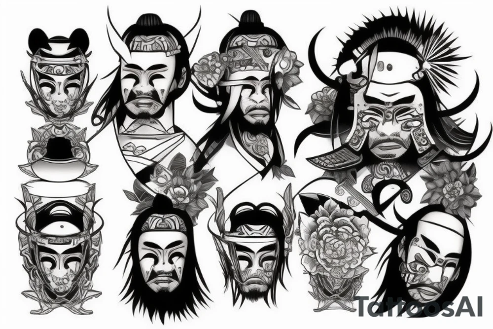 Samurai realism tattoo idea