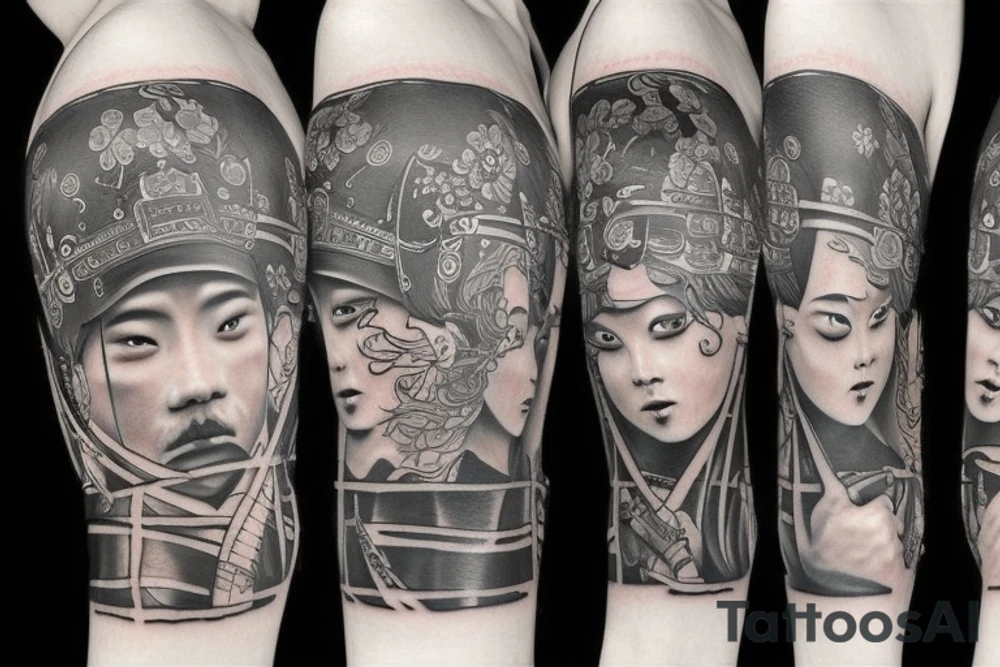 Samurai realism tattoo idea