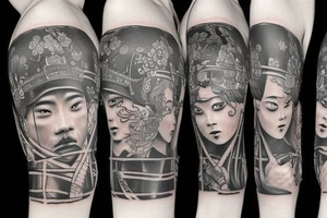 Samurai realism tattoo idea