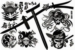 Samurai sword tattoo idea