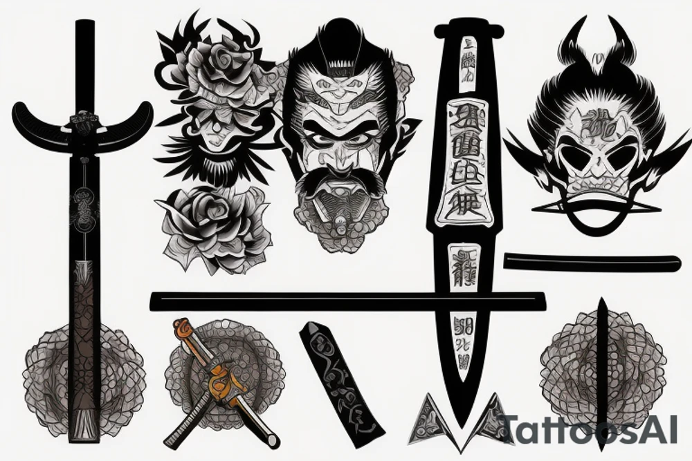 Samurai sword tattoo idea