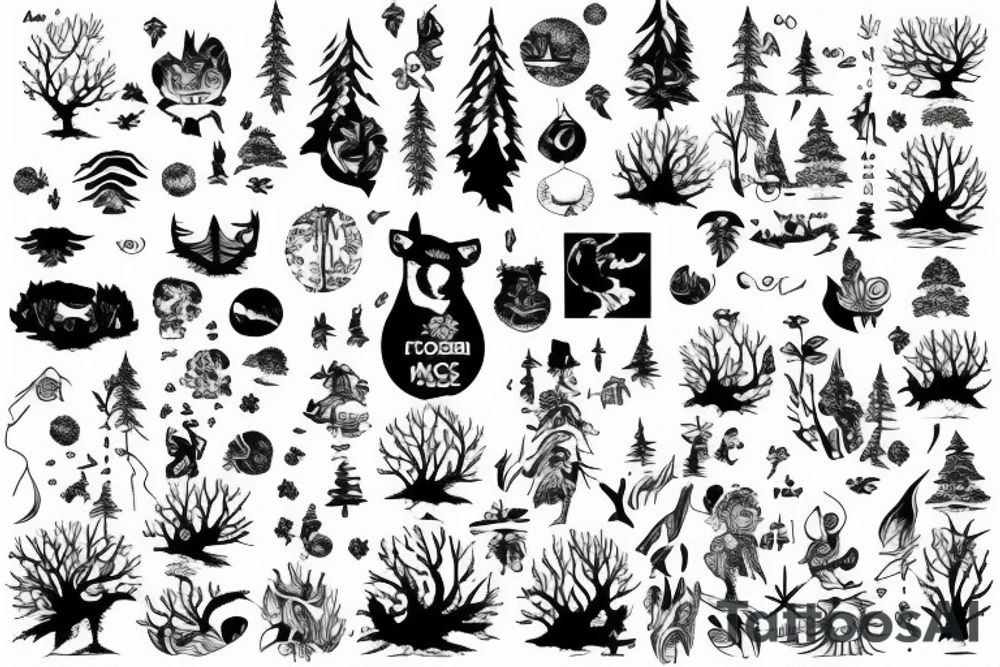 Ecosse Japon forêt gentillesse force bienveillance tattoo idea