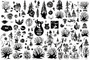 Ecosse Japon forêt gentillesse force bienveillance tattoo idea