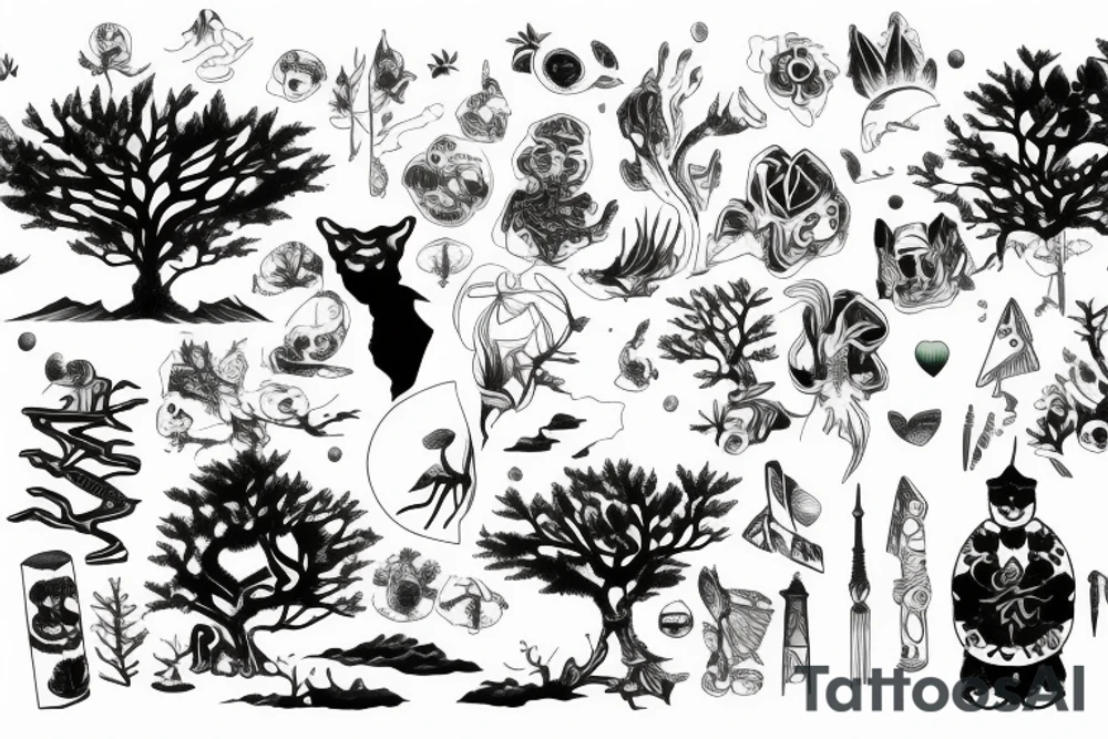 Ecosse Japon forêt gentillesse force bienveillance tattoo idea