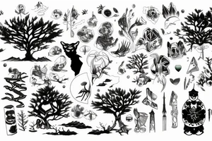 Ecosse Japon forêt gentillesse force bienveillance tattoo idea