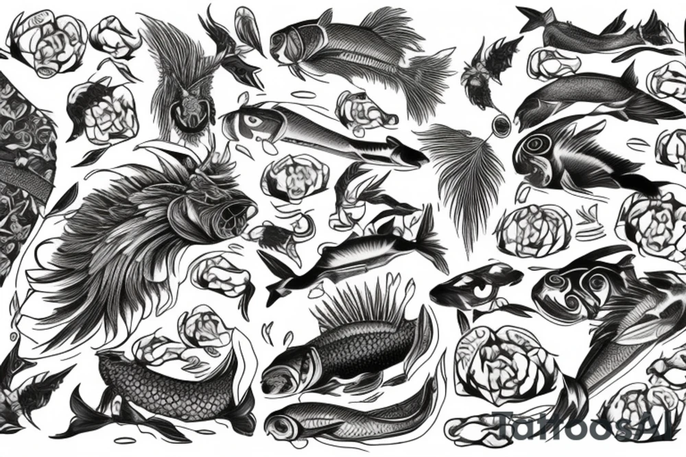 Ecosse Japon forêt gentillesse force bienveillance passion carp koï maori tattoo idea