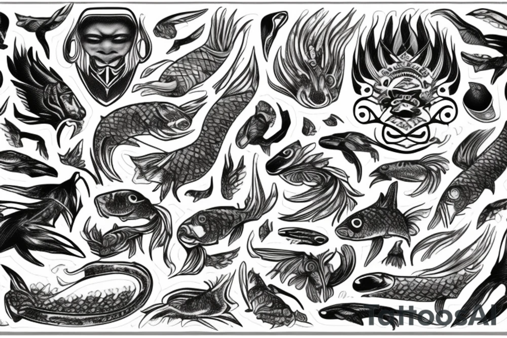 Ecosse Japon forêt gentillesse force bienveillance passion carp koï maori tattoo idea