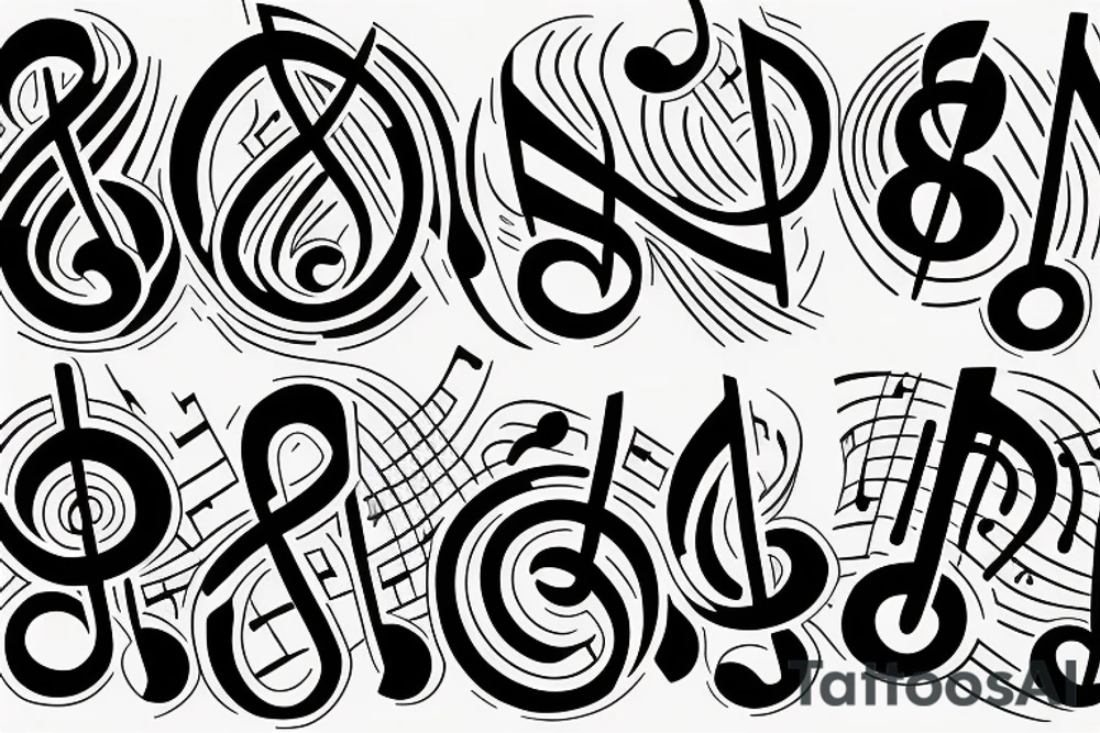 music notes tattoo idea