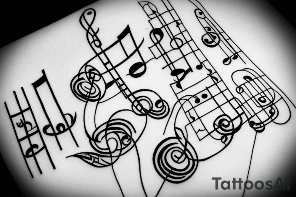 music notes tattoo idea