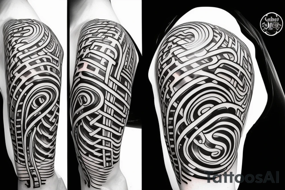 music notes guitar helix structure tattoo idea