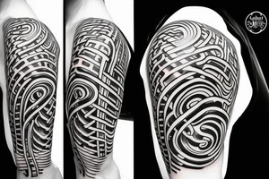 music notes guitar helix structure tattoo idea